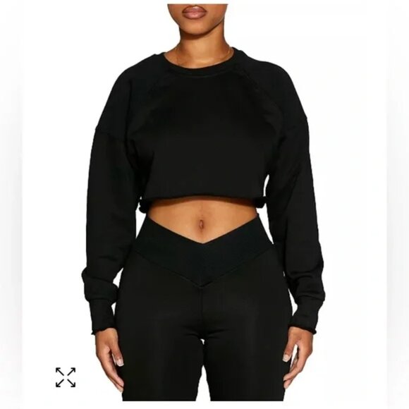 Naked Wardrobe Cropped Raw Hem Sweatshirt S - Picture 1 of 15